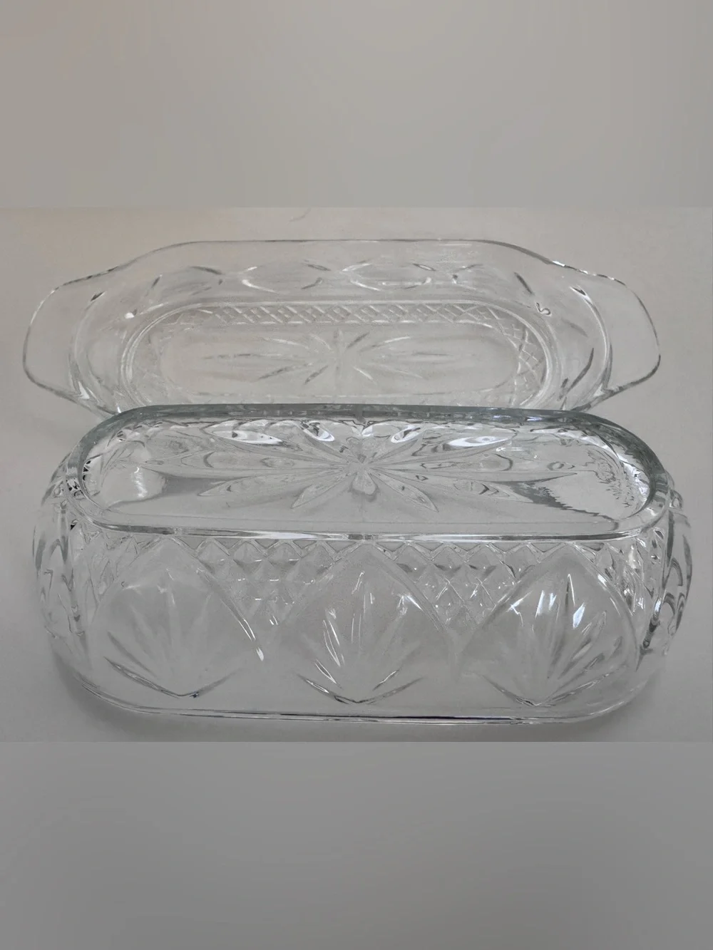 Cristal D'Arques Butter Dish Cottagecore Grandmillennial French Country Glass